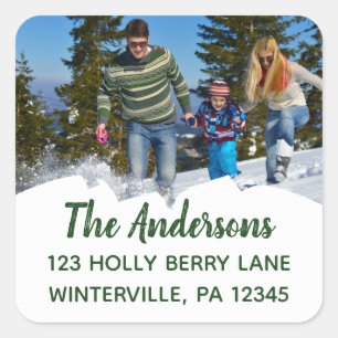 Custom Photo Square Return Address Labels