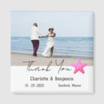 Custom Photo Starfish Beach Wedding Favour  Magnet<br><div class="desc">Custom Photo Starfish Beach Wedding Favour magnet features starfish , text & wedding couple photo template. A perfect wedding favour gift for your guests. It will match the wedding theme like beach, tropical, coastal, Hawaii or destinations wedding. Please click on the personalize button to customize it with your text or...</div>