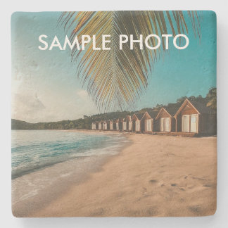 Custom Photo Stone Coaster – Beach