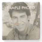 Custom Photo Stone Coaster – Realtor Gift