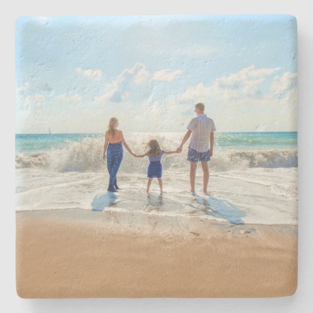 Custom Photo Stone Coaster with Your Photos (Front)
