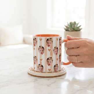 Custom Photo Stripe Cup | Baby Face Cute
