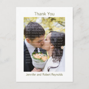Custom Photo Sunflower Wedding Thank You Postcard