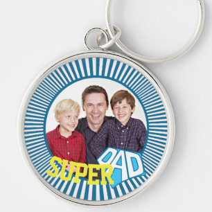 Custom Photo Super Dad Comic Book Keychain