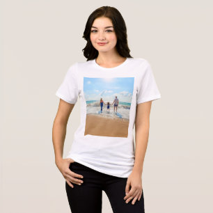 Custom Photo T-Shirt Personalized Your Own Design Tri-Blend Shirt