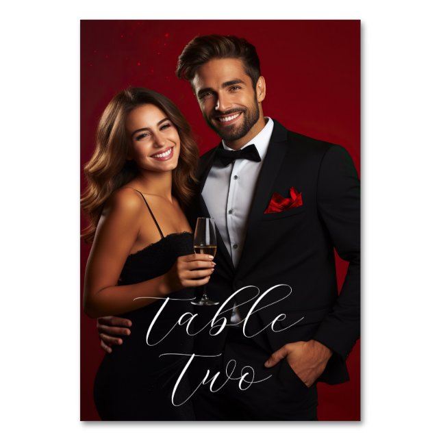 Custom Photo Table Number Card (Front)