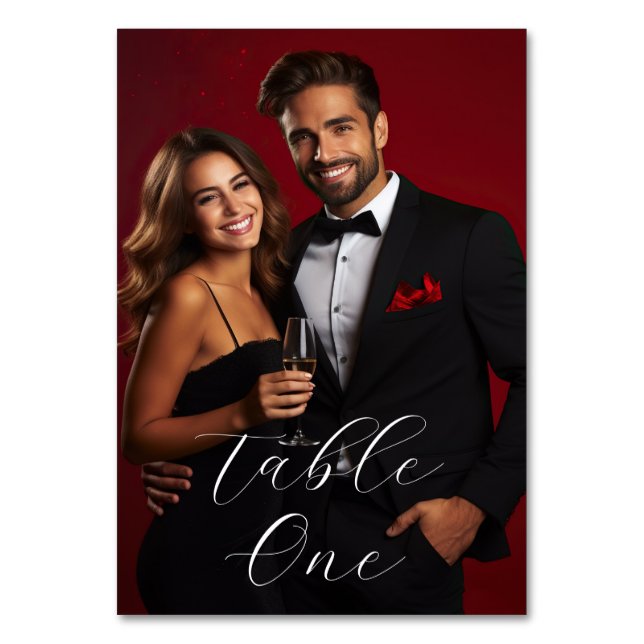 Custom Photo Table Number Card (Front)