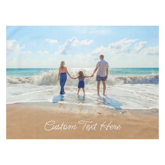 Custom Photo Tablecloth with Your Photos and Text (Front (Horizontal))