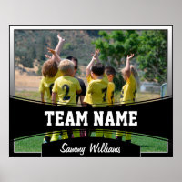Custom Photo, Team Name and Player Name Sports Pos
