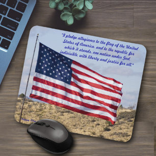 Custom Photo Template Text American Flag Photo Mouse Pad