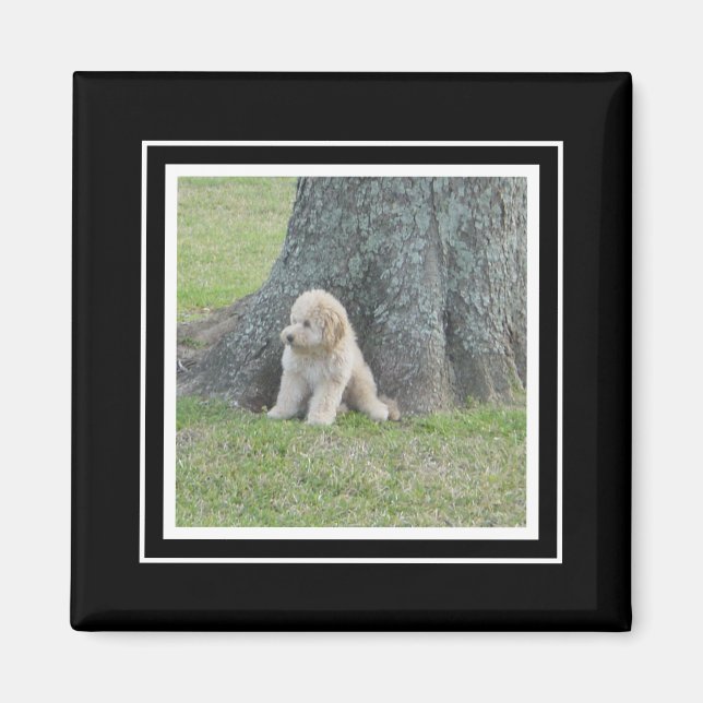 Custom Photo Template True Black & White Magnet (Front)