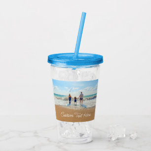 Custom Photo Text Acrylic Tumbler with Your Family