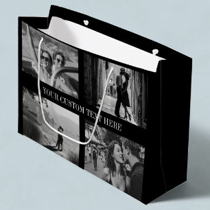 Custom Photo, Text and Colour Wedding Graduation Large Gift Bag