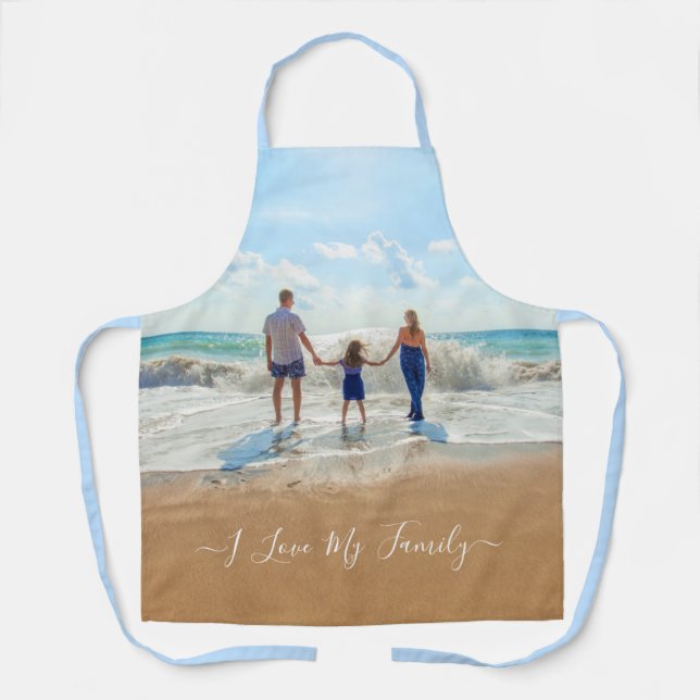 Custom Photo Text Apron Your Family Photos Gift (Front)