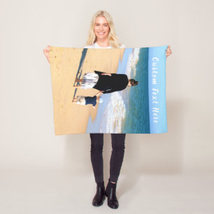 Custom Photo Text Baby Fleece Blanket Your Photos