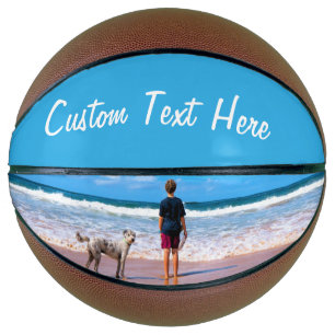 Custom Photo Text Basketball Your Design with Pets