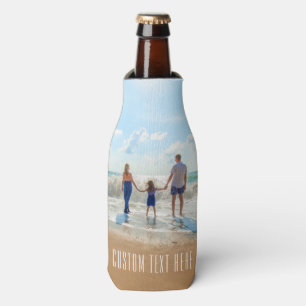 Custom Photo Text Bottle Cooler Your Photo Design