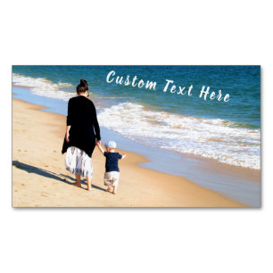 Custom Photo Text Business Card Magnet Your Family