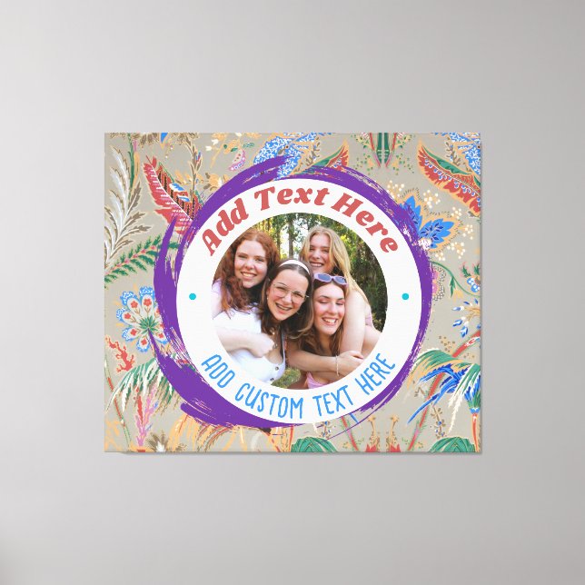 Custom Photo Text Canvas Print FullyEditable Large (Front)