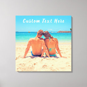 Custom Photo Text Canvas Print Your Love Photos