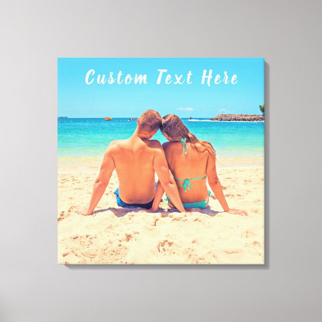 Custom Photo Text Canvas Print Your Love Photos (Front)
