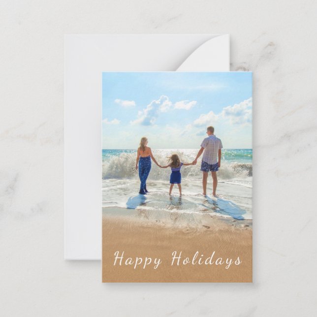 Custom Photo Text Card Happy Holidays Your Family (Front)
