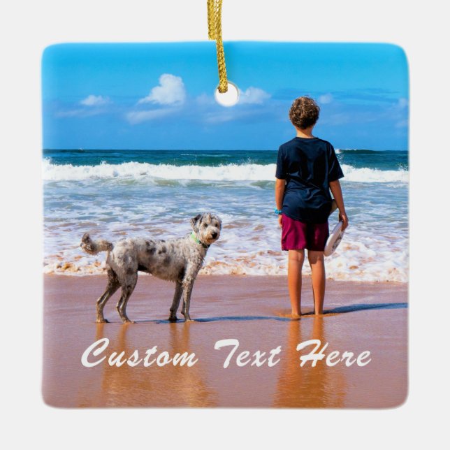 Custom Photo Text Christmas Ornament Your Photos (Front)