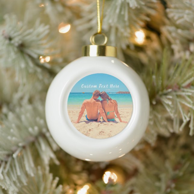 Custom Photo Text Christmas Ornament Your Photos (Tree)