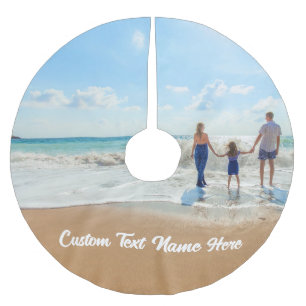 Custom Photo Text Christmas Tree Skirt Your Photos