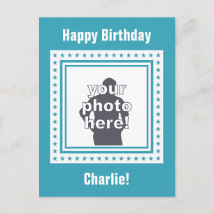 CUSTOM PHOTO, TEXT & COLOR postcard / table card