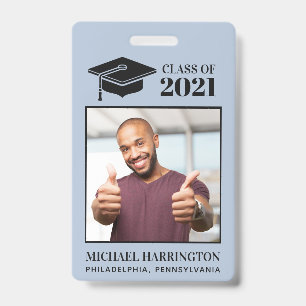 Custom photo, text & colour badge
