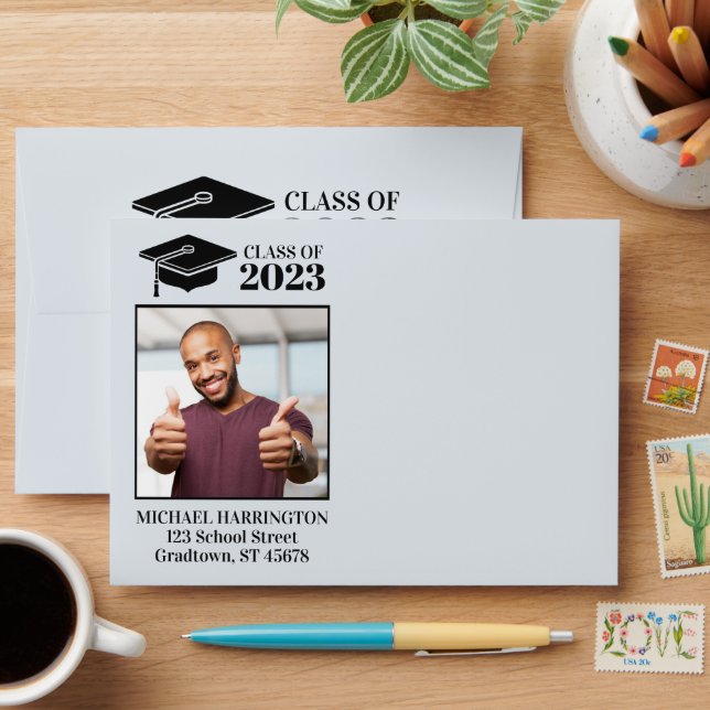 Custom photo, text & colour envelope (Desk)