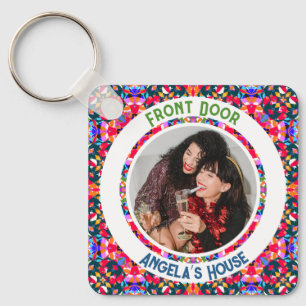 Custom Photo Text Colourful Housewarming Gift Keychain