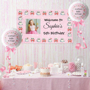 Custom Photo/Text Cute Ghost Theme Kids Birthday  Banner