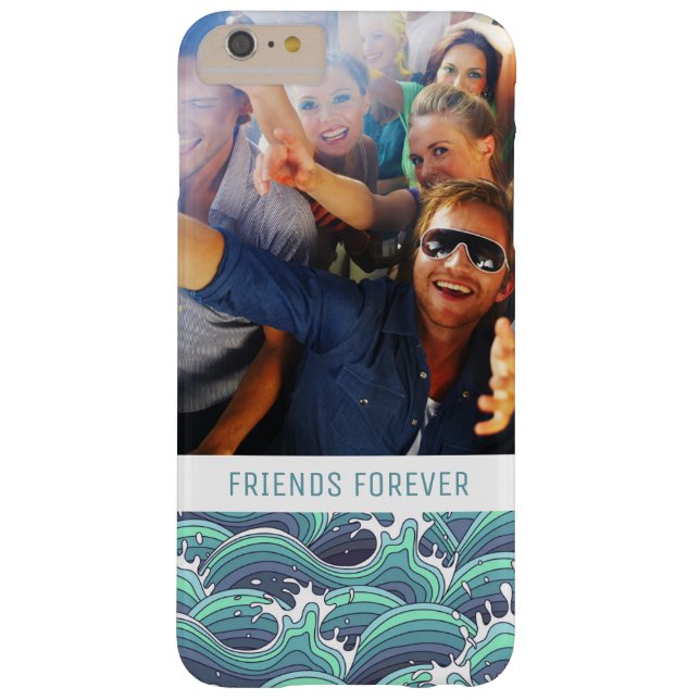 Custom Photo & Text Decorative Sea Wave Case-Mate iPhone Case (Back)