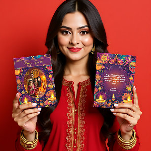Custom photo & text Diwali card