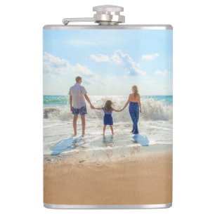 Custom Photo Text Flask - Your Design - Vacation