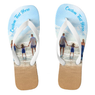Custom Photo Text Flip Flops Gift with Your Photos