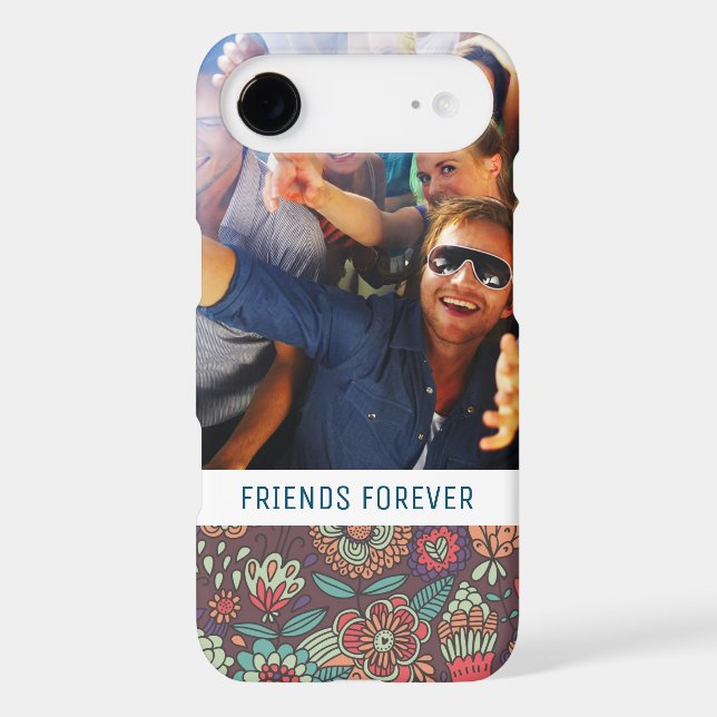 Custom Photo & Text floral cartoon pattern Case-Mate iPhone Case (Back)