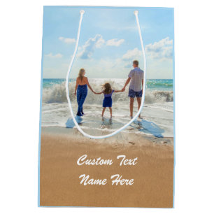 Custom Photo Text Gift Bag Your Family Photos