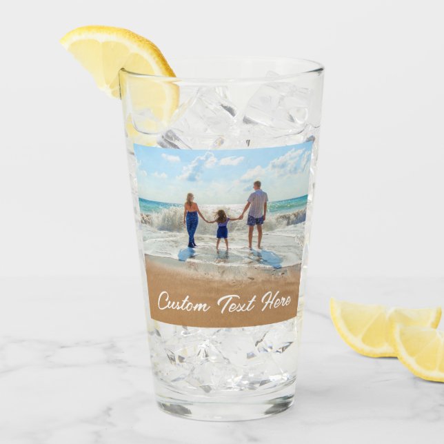 Custom Photo Text Glass Your Family Photos Gift (Front Ice)