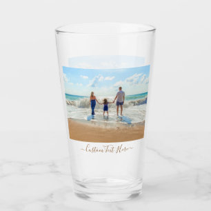 Custom Photo Text Glass - Your Own Design - Family