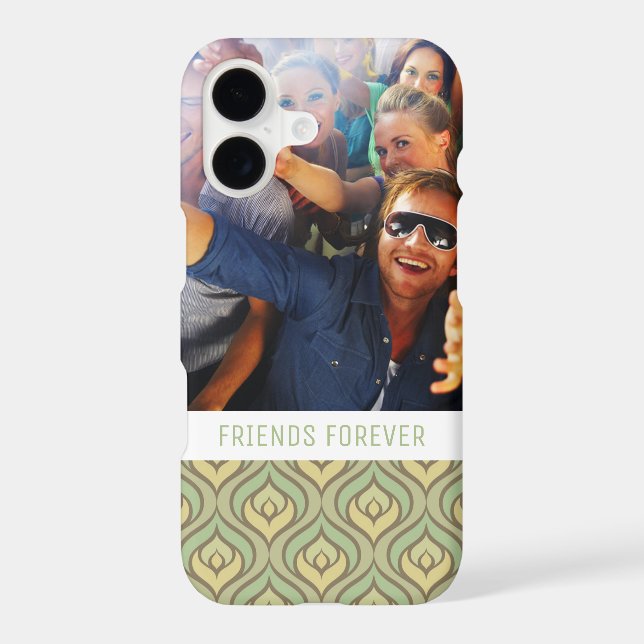 Custom Photo & Text green and yellow pattern (Back)
