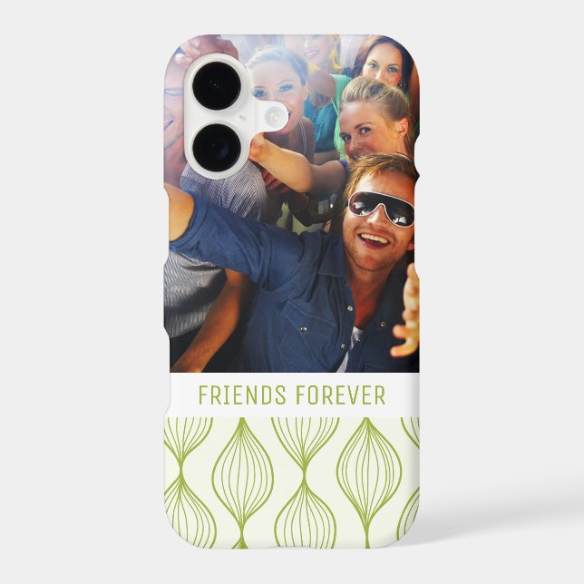 Custom Photo & Text Green Ogee Pattern (Back)