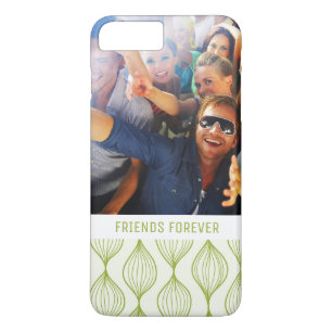 Custom Photo & Text Green Ogee Pattern iPhone 8 Plus/7 Plus Case