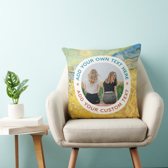 Custom Photo & Text Home Decor – Personalized Gift Throw Pillow (Chair)