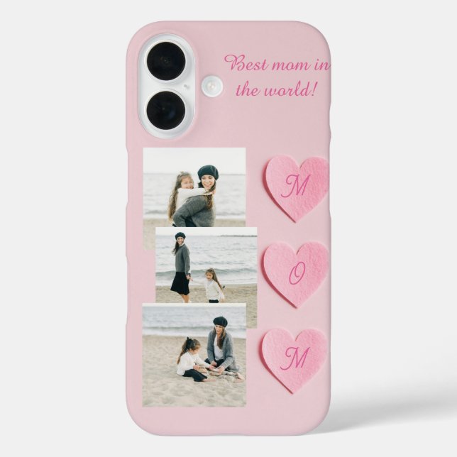 Custom Photo & Text iPhone Case for Apple iPhone16 (Back)