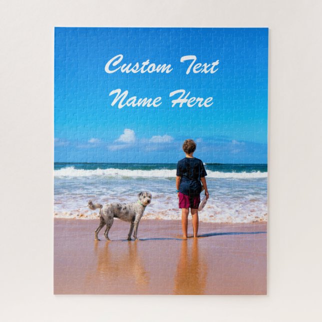 Custom Photo Text Jigsaw Puzzle Your Photos Gift (Vertical)