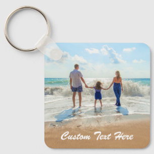 Custom Photo Text Keychain Your Design - Summer
