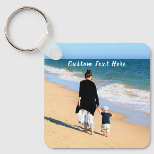 Custom Photo Text Keychain Your Family Photos Mom